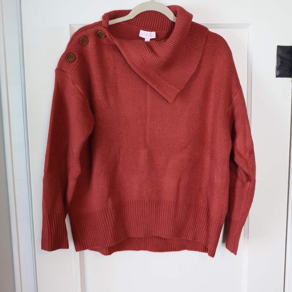 Asymmetrical Button Sweater